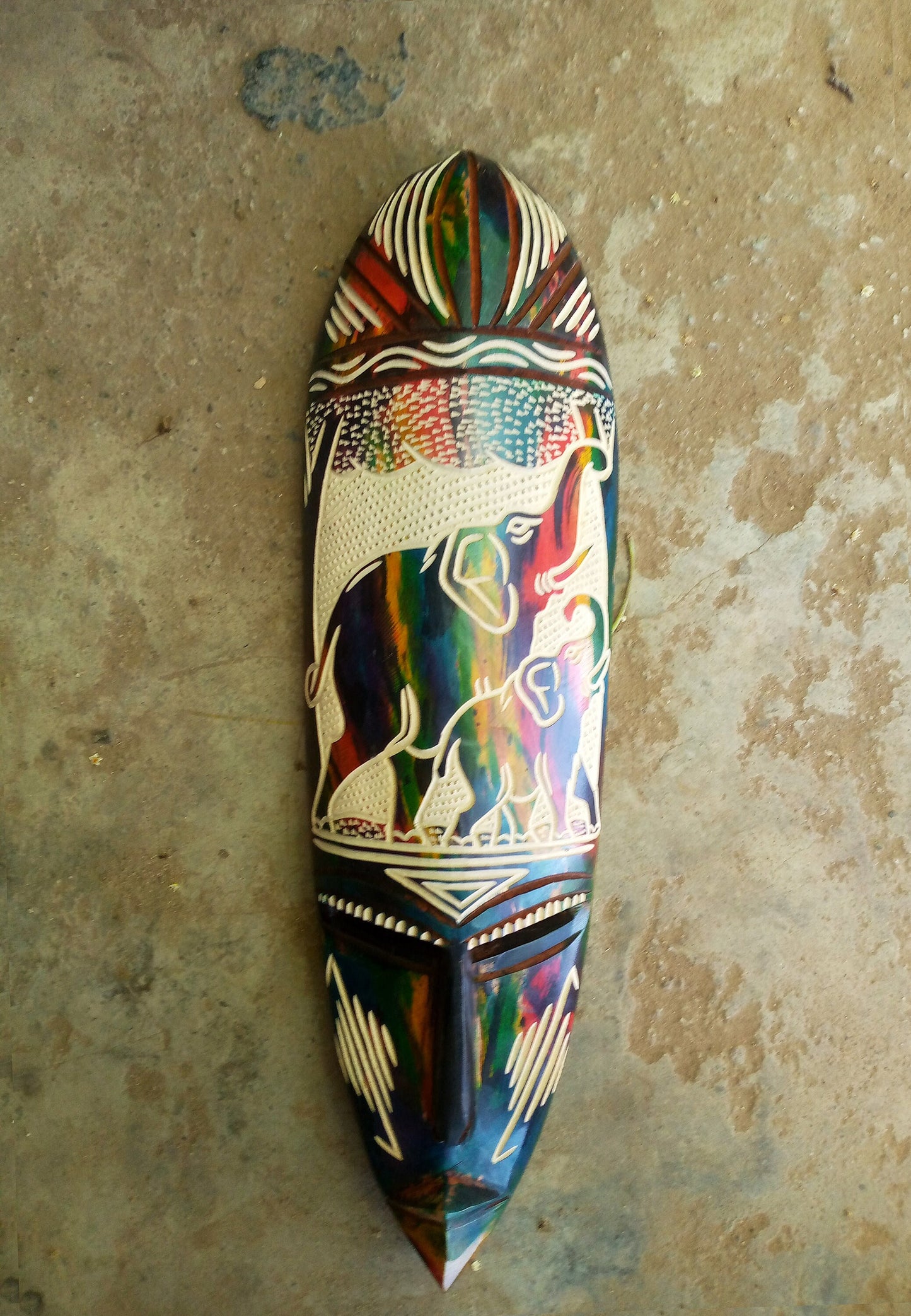 Tribal African Wood Mask Art Wall