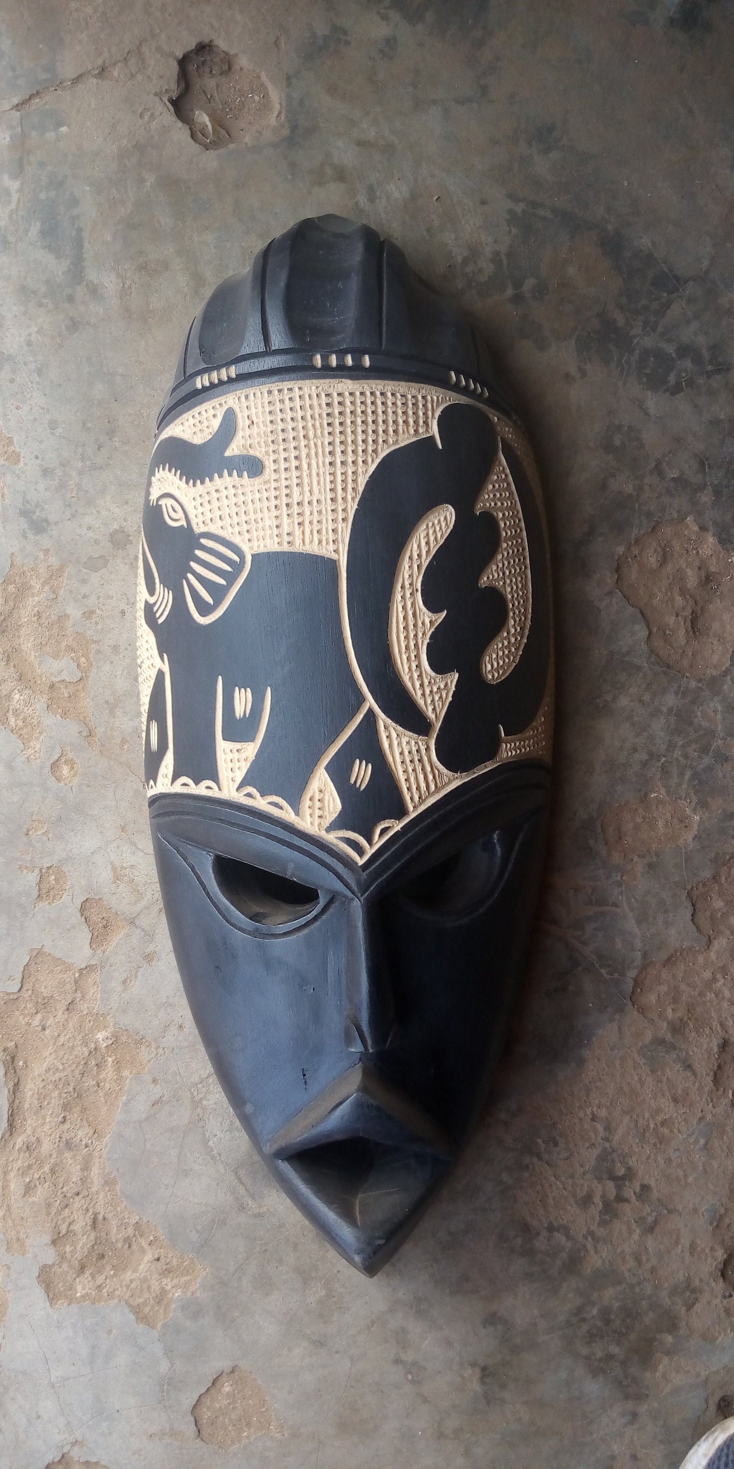 Tribal African Wood Mask Art Wall