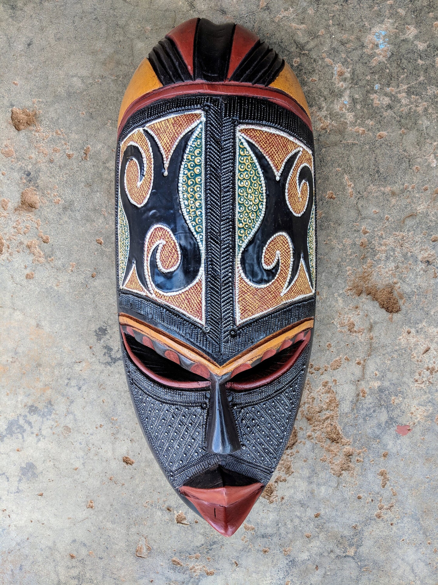 Tribal African Wood Mask Art Wall