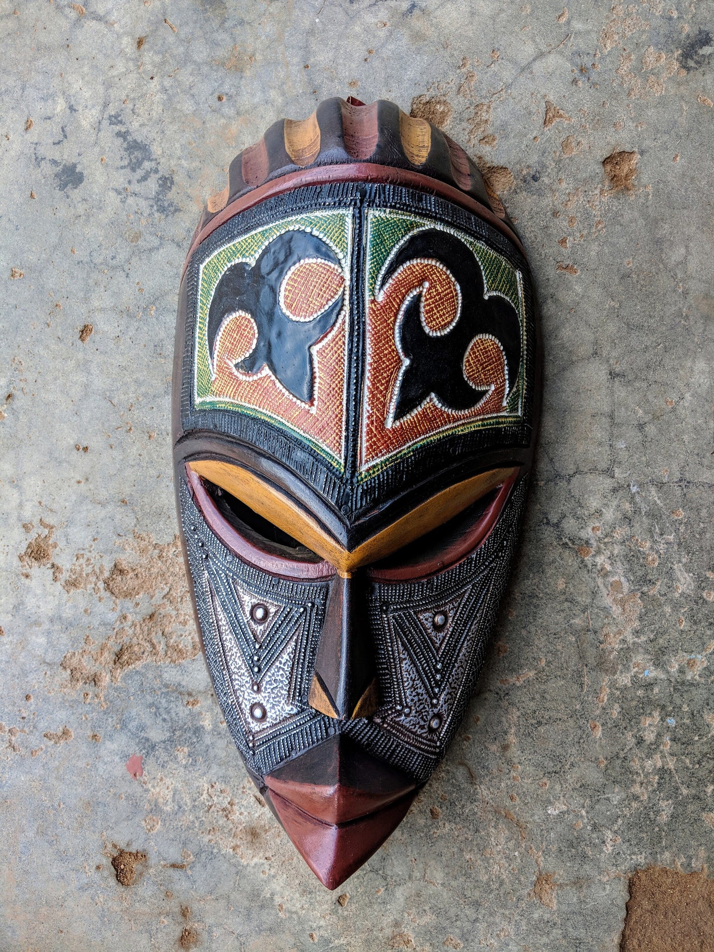 Tribal African Wood Mask Art Wall