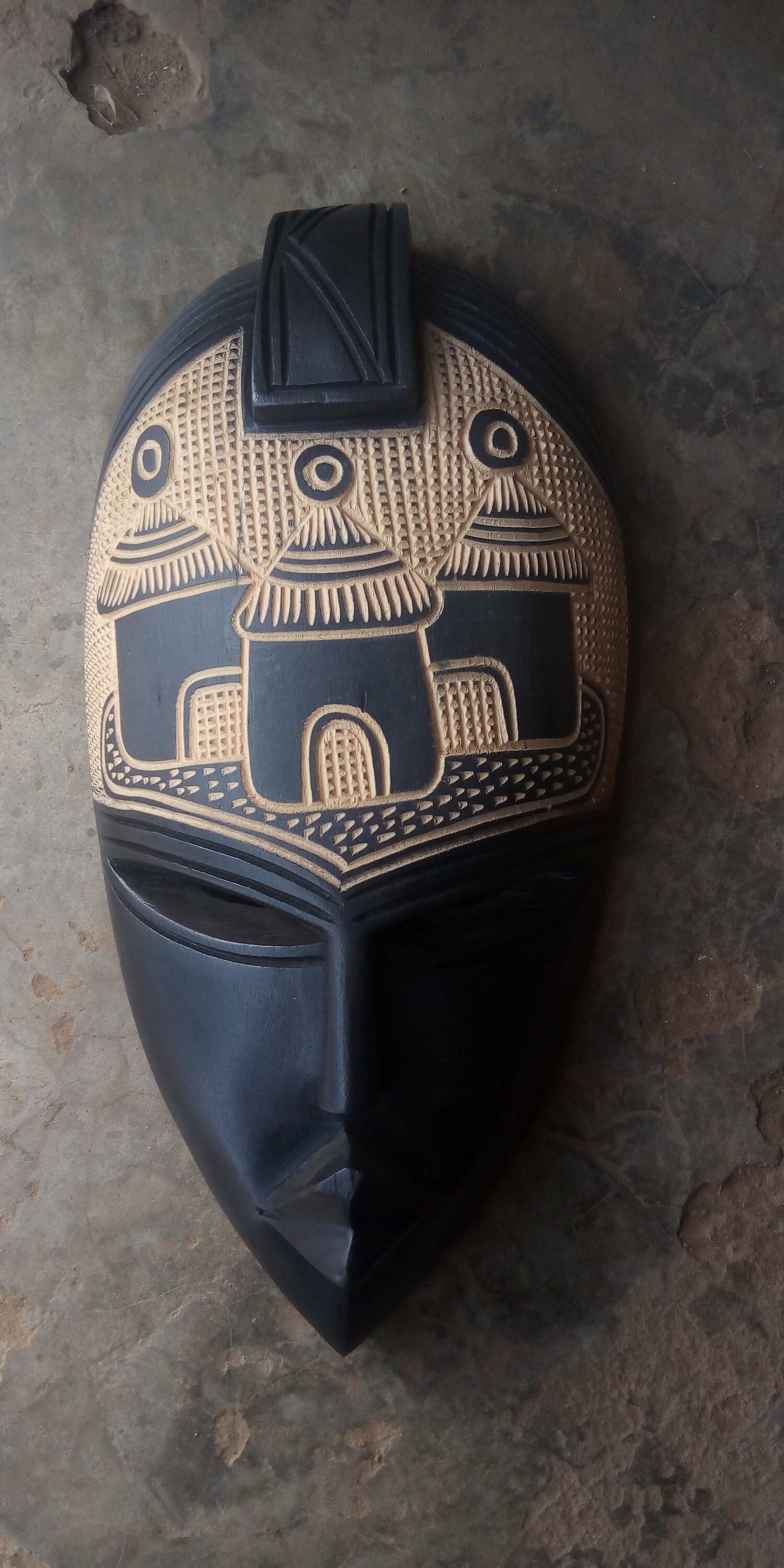 Tribal African Wood Mask Art Wall