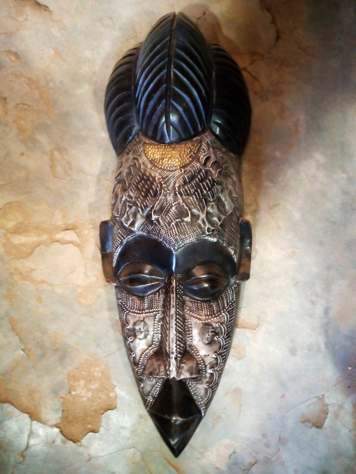 Tribal African Wood Mask Art Wall