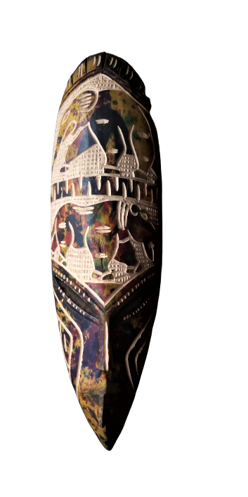 Tribal African Wood Mask Art Wall