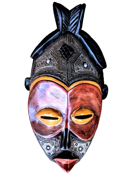 Wooden Tribal African Bird Mask Hand Carved