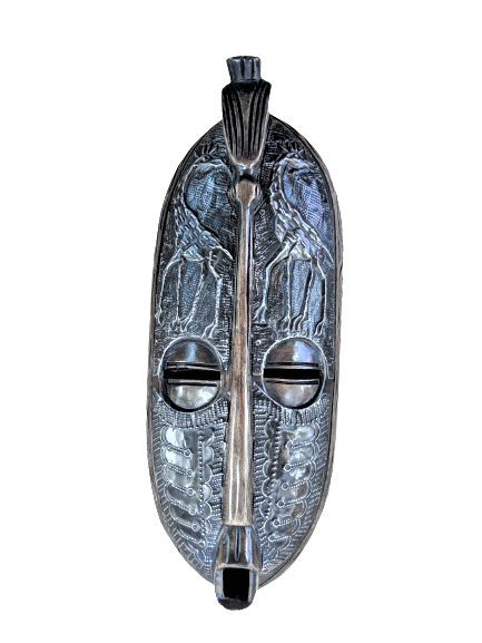 Wooden Tribal African Bird Mask Hand Carved